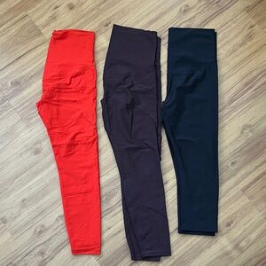 3 Old Navy Women's Maternity Leggings - Red, Purple, Black in various lengths